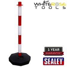 Sealey Red/White Post with Base High Visibility Safety Barrier Temporary