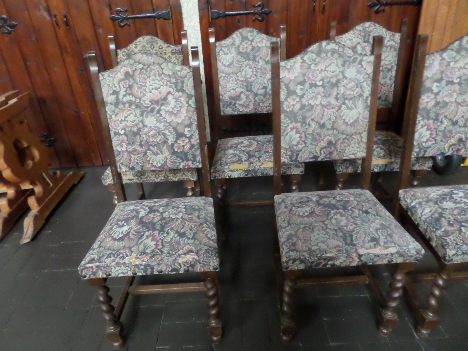 Set of 6 Antique Oak Dining Chairs eBay