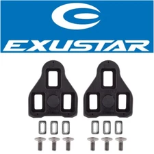 Exustar Look Delta Road Bike Cleats Black 0 degree float Hardware Included