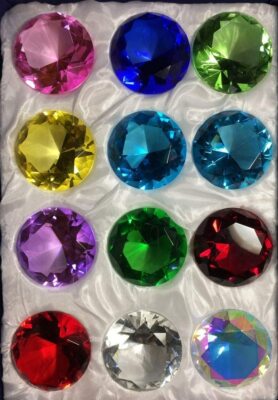 12x Glass Diamond Paperweights – 50mm Clear Crystal, Home Wedding Decoration, Valentine’s Day Gift