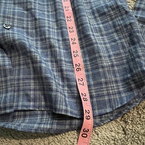 Hickey Freeman Flannel Sport Shirt, NWT - Mens Small- Blue Plaid - Picture 8 of 11
