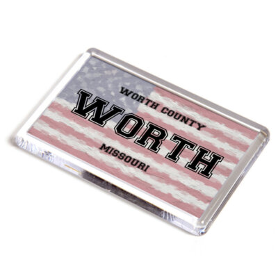 KÜHLSCHRANKMAGNET - Wert - Worth, Missouri - USA Flagge
