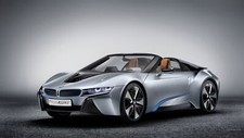 Cars bmw i8 concept car Desk Mat Stitched