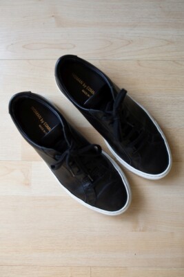 Woman by Common Projects Original Achilles Low Black Sz 37 Spare Shoelaces $465