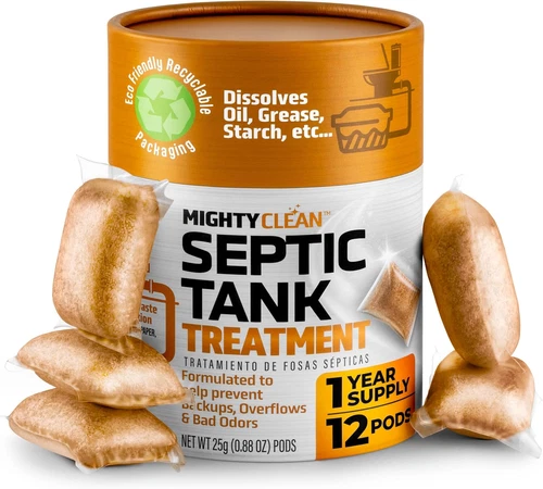 Septic Tank Treatment - 12 Pods, 1 Year Supply - RV Toilet Treatment - Dissolvab