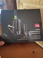Vacu Vin Wine Set Essentials Gift Set Black wine specialist bar essential cooler