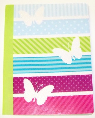 All a Flutter White Glitter Butterflies Wide Ruled Comp Bk (100 Sheets, 200 Pgs)
