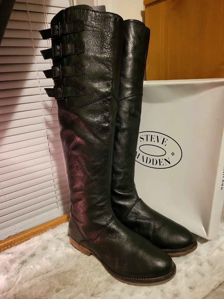 Steve madden knee 2025 high leather boots