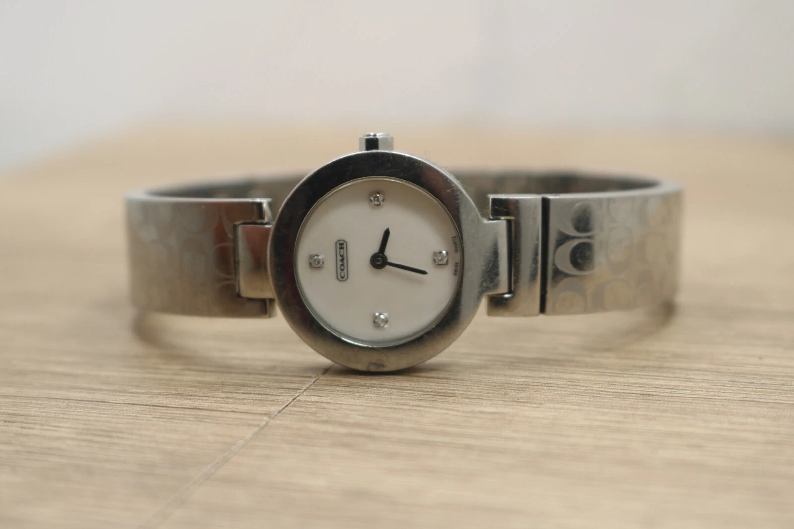 Orologio Coach DONNA Bracciale Swiss made 0185 MOP Quadrante Diamante Nuovo Batt