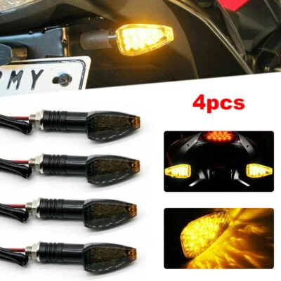 4 X Clignotants LED Séquentiel Ambre Moto Scooter Universel Ampoule Feu - Photo 1/4