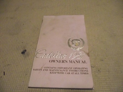 1981 CADILLAC OWNERS MANUAL - Picture 1 of 3