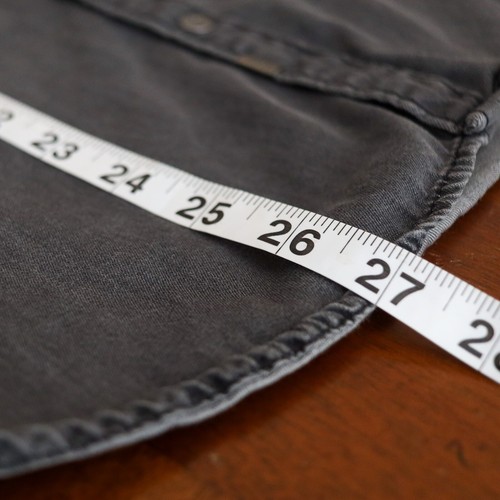 Calvin Klein Jeans Camicia Uomo M Manica Corta Grigio Denim Snap Tab Utility Y2K - Foto 14 di 14
