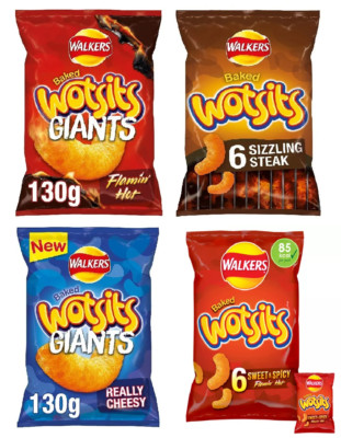 Walkers Chips Variety Wotsits Multipack & Single - Hot, Steak, Käse Aromen 