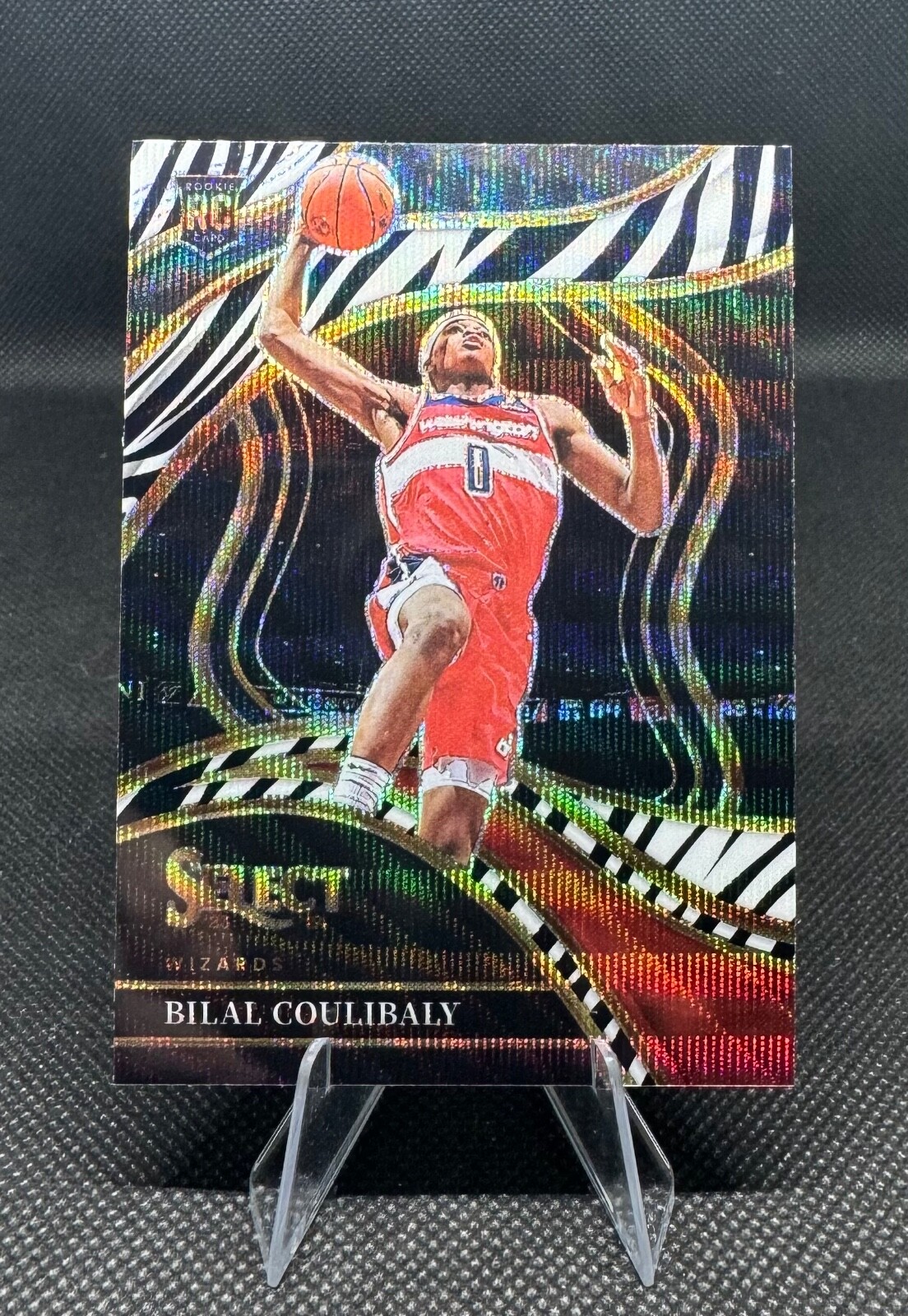 2023-24 Panini Select - Concourse Bilal Coulibaly #97 Zebra Prizm (RC)