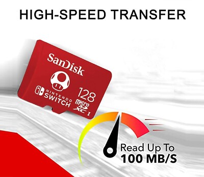 SanDisk 128GB microSDXC Gaming Card, Licensed for Nintendo-Switch New 