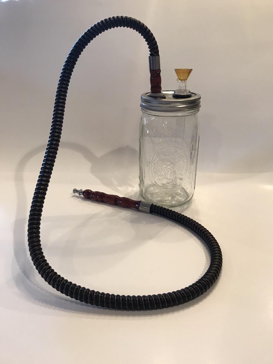 Mason Jar Hookah Tobacco Bong Water Pipe Bubbler Quart 32oz Easy Clean 14mm 