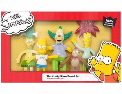 The Simpsons Bendable Figure Box Set Bart Homer Krusty Sideshow