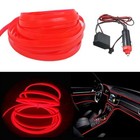 Red Led Car Accessories Interior Decor Atmosphere Wire Strip Light Lamp 5M Ea (For: More than one vehicle)