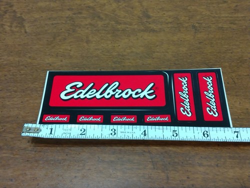 EDELBROCK Manifolds - Original Vintage Racing Decal/Sticker Sheet Hot Rod NOS - Picture 5 of 7