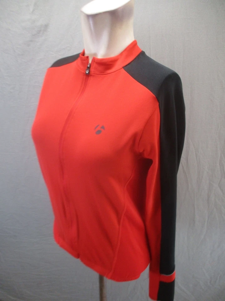 BONTRAGER Size XS Womens Red Full Zip Pocket Long Sleeve Warm Cycling Jersey 421 - Image 3 of 4