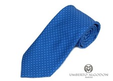 Umberto Algodon Napoli -Essenziale- Midnight Blue Woven Silk Necktie - New