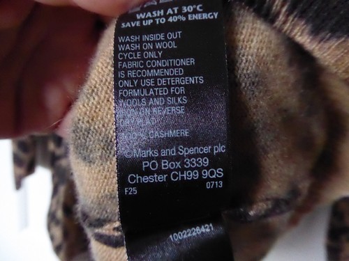 Marks & Spencer Ladies Beige Mixed Leopard boyfriend style long cardigan sz 8-10 - Picture 5 of 6