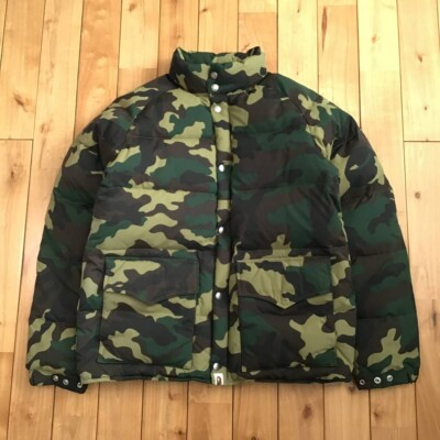 BAPE woodland camo Puffer down jacket a bathing ape NIGO Size M | eBay