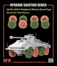 RYEFIELD 2078 1/35 Sd.Kfz.234/4 Weighted wheels Mixed Type A4+B4 3D Printed