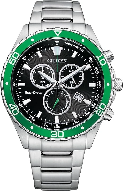 Citizen Men's Sport Casual Chronograph Eco-Drive Silver Watch 43 MM AT2386-55E