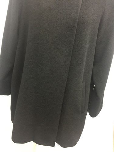 Abrigo de angora de cachemira de lana negra talla 14 Pierrette Suiza hasta la rodilla - Imagen 3 de 12