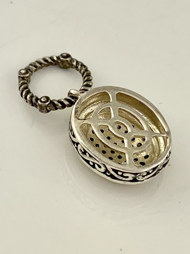 Sterling Silver by Olivia Champagne Diamond Oval Pendant Two Tone - Picture 6 of 7
