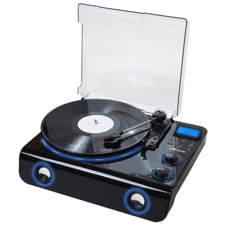 Victor Beacon Hybrid 5-in-1 Turntable System with Bluetooth & FM Radio (1200-BK) - Image 2 of 4