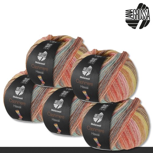 LANA GROSSA 5x 100G Meilenweit 100 Cashmere Hawaii 8 Colores Tejidos Lana - Imagen 8 de 13