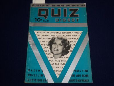 1938 QUIZ DIGEST MAGAZINE VOLUME 1 NO. 2 - UNCLE JIM'S QUESTION BEE - ST 3367A