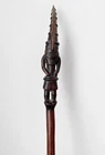 Rare Chokwe ceremonial wand figure with Chikuza mask, Angola