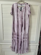 Arolina Comfy Polyester/Spandex Tie-Dye Deep Purple & White Dress Size Large NWT