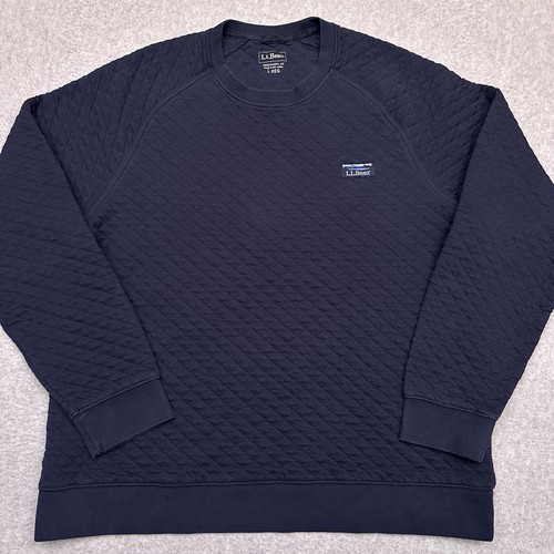 LL Bean gestepptes Sweatshirt Rundhalsausschnitt Herren Large blau traditionelle Passform 510644 - Bild 1 von 7