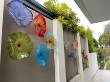 Multi Color Glass Wall Mounted Sculptures