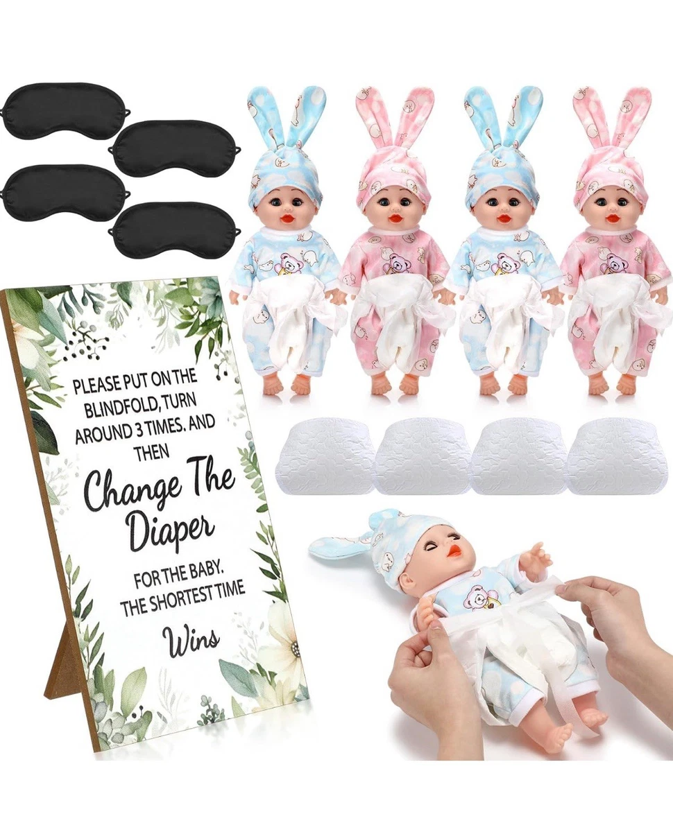 Olgs Set Di 5 Giochi Per Baby Shower | 12 Carte Per Gioco In Formato DIN A5 | Regalo Per Gravidanza, Gender Reveal, Scommesse E Giochi Da Compilare | Design Eucalipto - 2