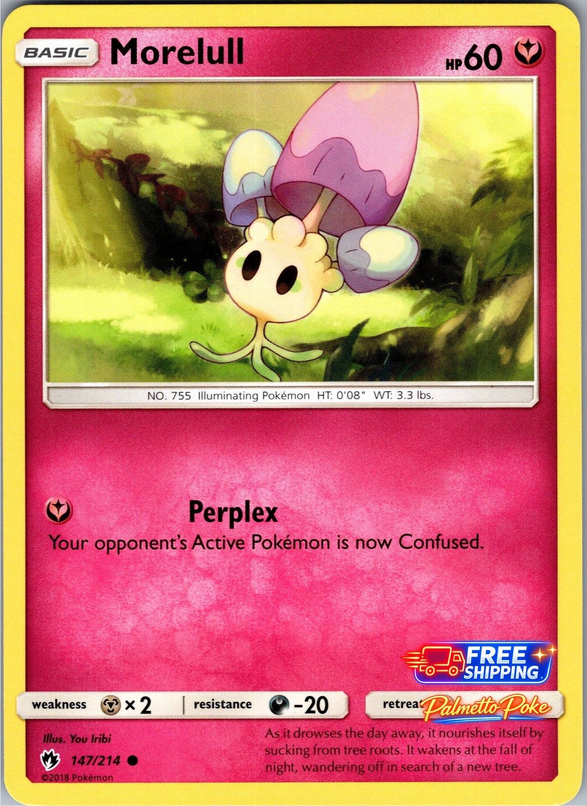Morelull 147/214 Common SM - Lost Thunder Pokemon NM/LP