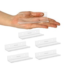 WANLIAN Clear Vinyl Record Shelf Wall Mount 6 Pack,Vinyl Holder Wall,Acrylic Alb