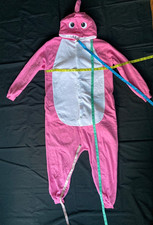 Size M Pink mama Shark Costume One Piece Pajama Hooded Pockets
