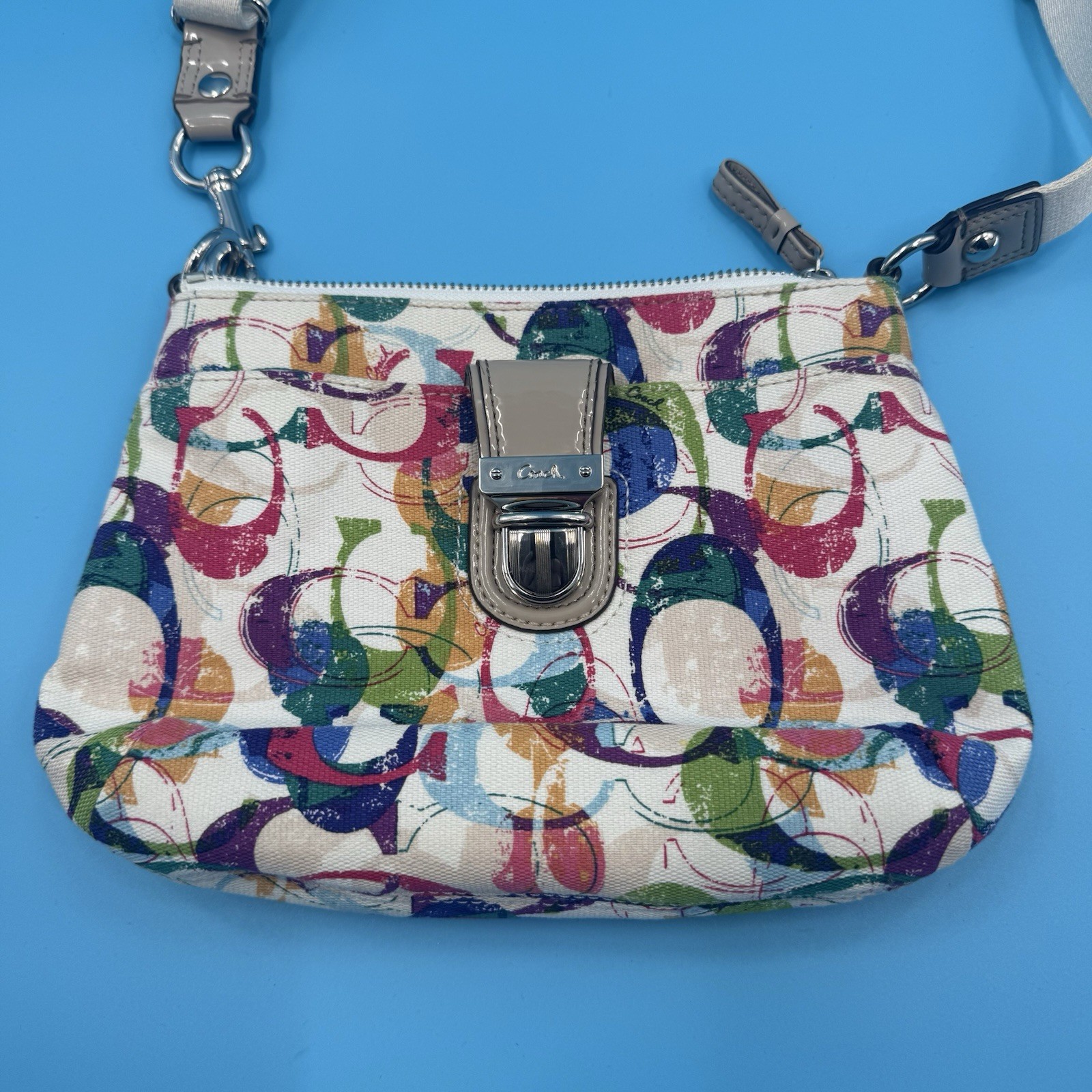 Coach Multicolor Scribble Print Canvas Crossbody … - image 2