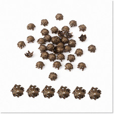50pcs Antique Bronze Flower Petal Bead Caps 10mm