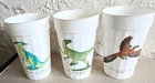 3 Vintage Coke Cola Dinosaur Plastic Beverage Cups