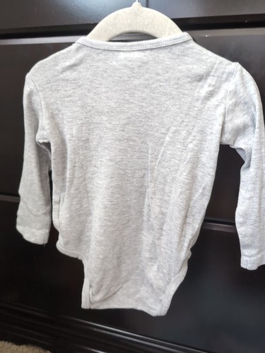H & M Baby Unisex Size 12 Months Cotton Blend Long Sleeve Gray Bodysuit - Picture 5 of 5