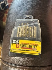 TOOL SHOP 13 PIECE Combination Drill Bit Set In Plastic Storage Case. USED