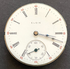 Antique 1910 Elgin 286 Pocket Watch Movement Parts/Repair 6s 7j USA