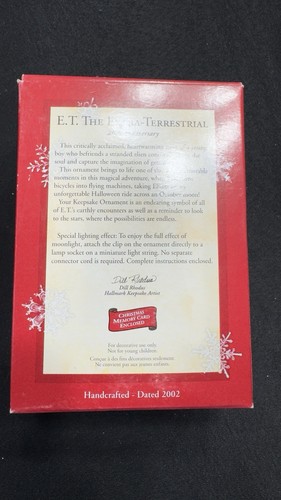 2002 E.T. The Extra Terrestrial 20th Anniversary Hallmark Andenken Ornament NEU - Bild 2 von 4