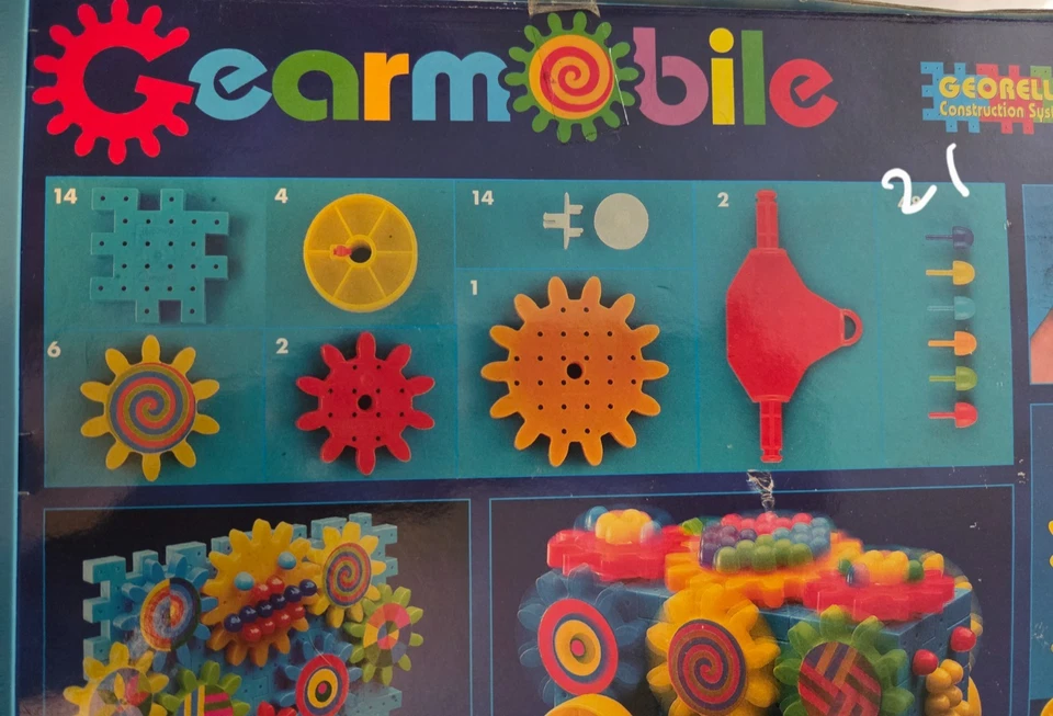 Georello Basic Gears Construction Set by Quercetti in Italy 63 Piece Set - Image 3 of 3